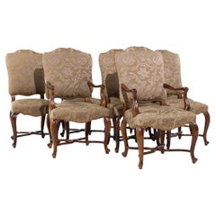 Baker Furniture Louis XVIII Walnut Dining Chairs - Set of 8