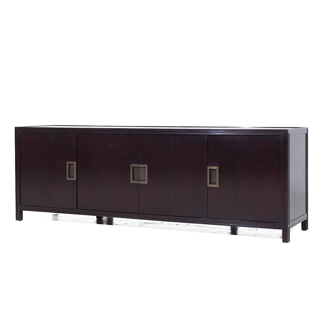 Modern Baker Furniture Mahogany and Bronze Credenza For Sale