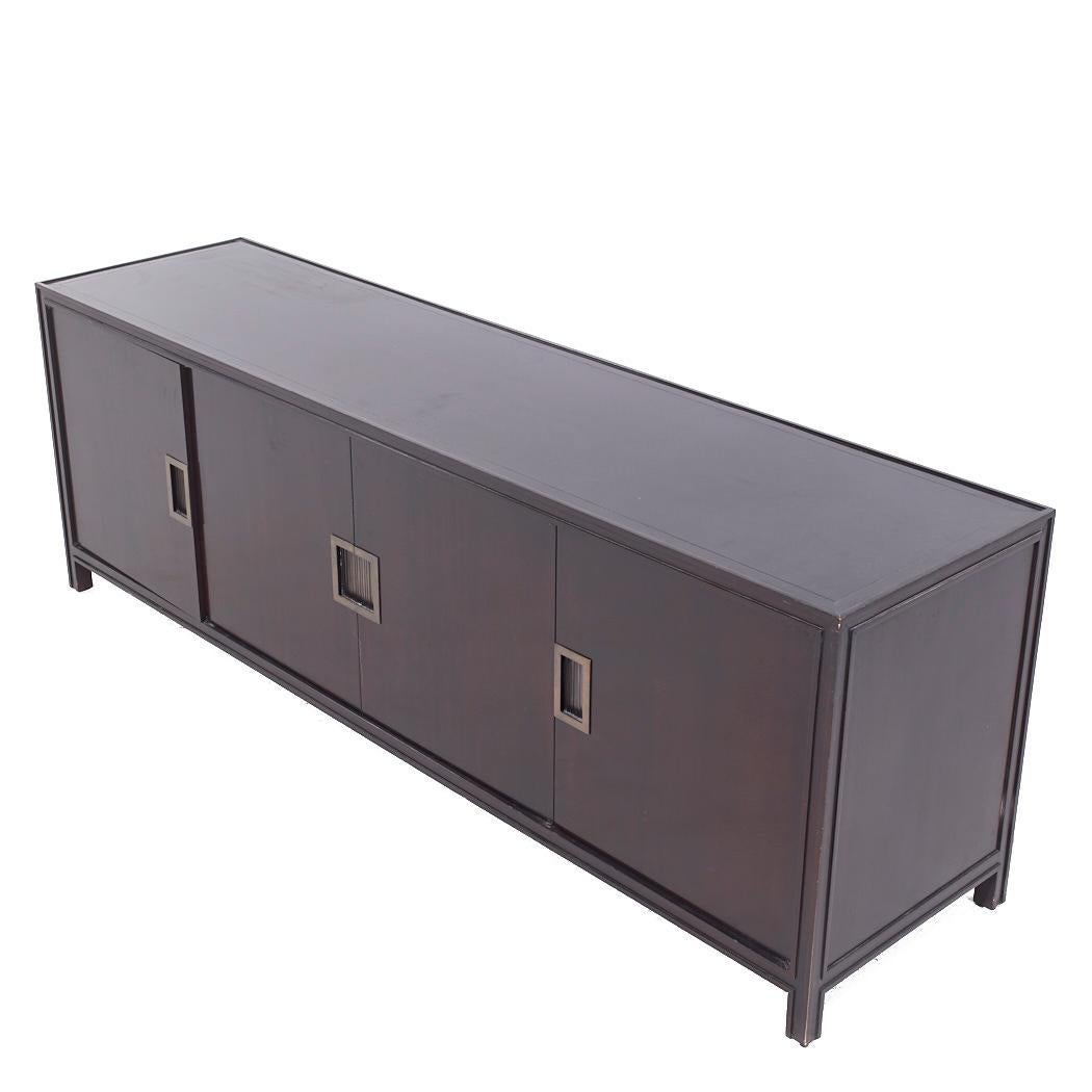 Contemporary Baker Furniture Mahogany and Bronze Credenza For Sale