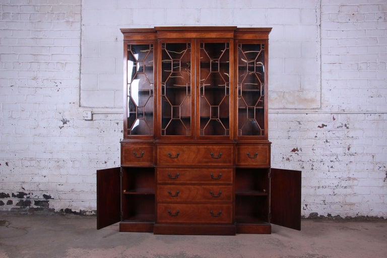 Baker Furniture Mahogany Breakfront at 1stDibs baker