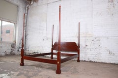 Baker Furniture Mahogany Chippendale Queen Size Poster Bed