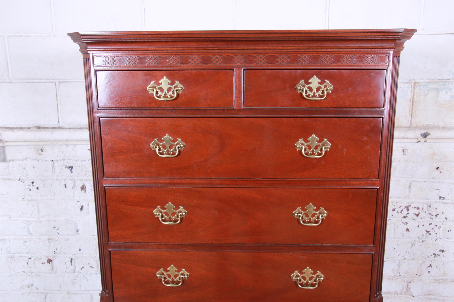 Baker Furniture Mahogany Chippendale Style Highboy Dresser For