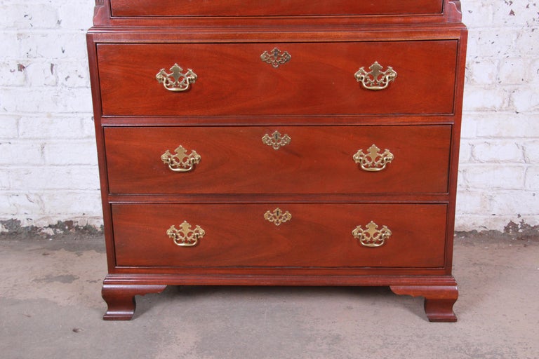 Baker Furniture Mahogany Chippendale Style Highboy Dresser For