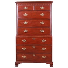 Baker Furniture Mahogany Chippendale Style Highboy Dresser