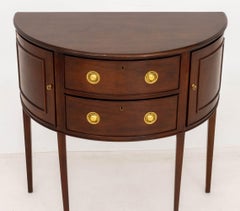 Baker Furniture Mahogany Demilune Console Table