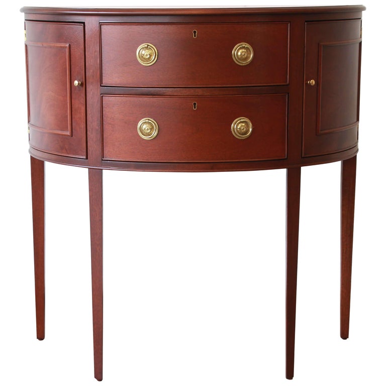 Baker Furniture Mahogany Demilune Sideboard at 1stDibs