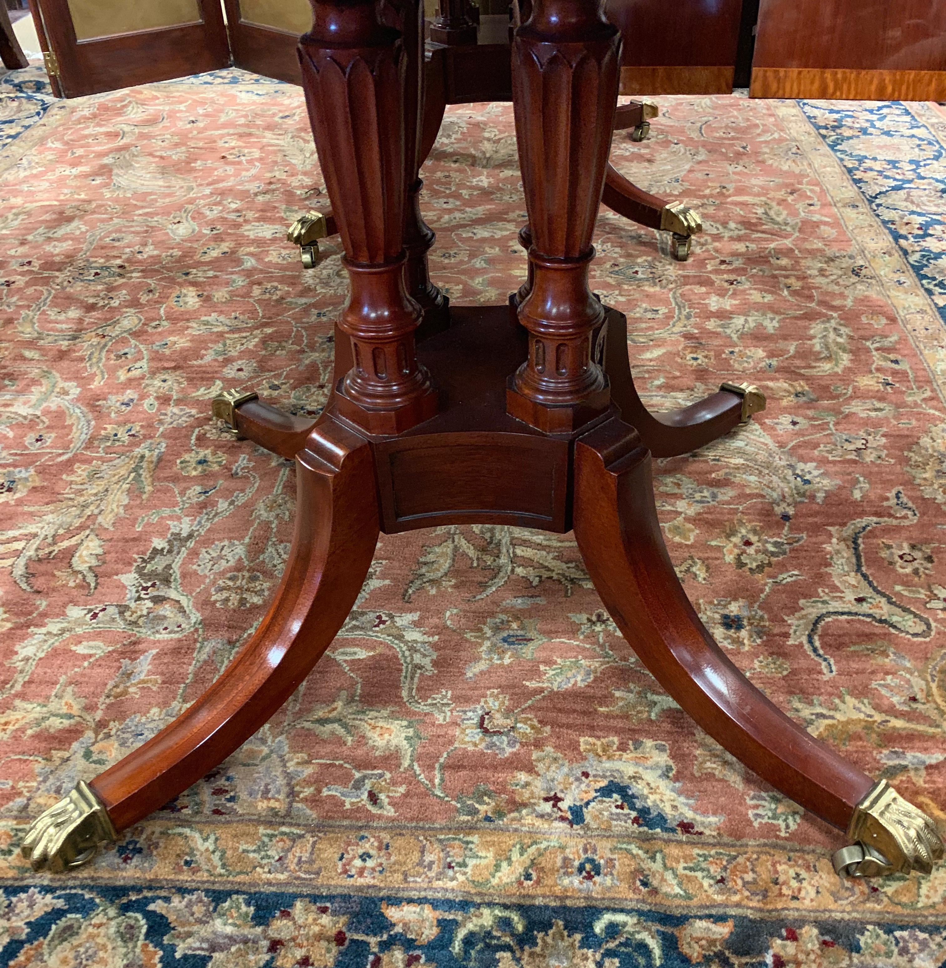 Baker Furniture Mahogany Double Pedestal Dining Table 3