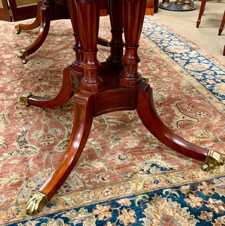 Baker Furniture Mahogany Double Pedestal Dining Table at 1stDibs