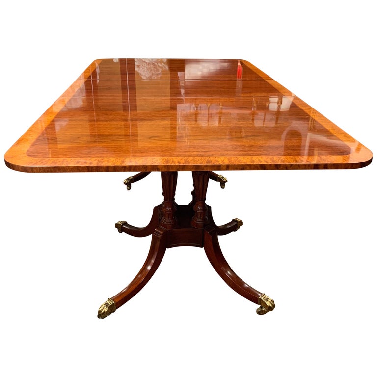 Baker Furniture Mahogany Double Pedestal Dining Table at 1stDibs