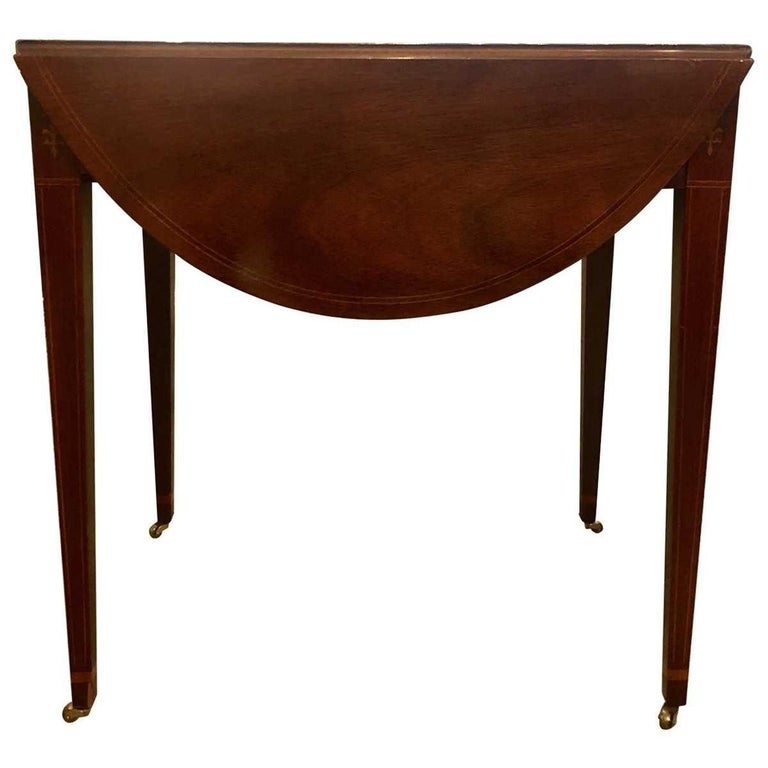 Baker Furniture Mahogany DropLeaf Table For Sale at 1stDibs
