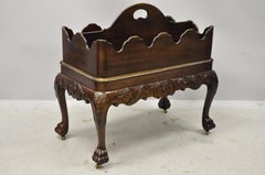 Baker Furniture Mahogany Georgian Paw Feet Canterbury Magazine Rack Stand