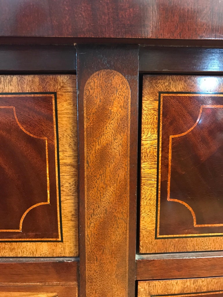 Baker Furniture Mahogany Inlay Bow Front Sideboard Buffet Server