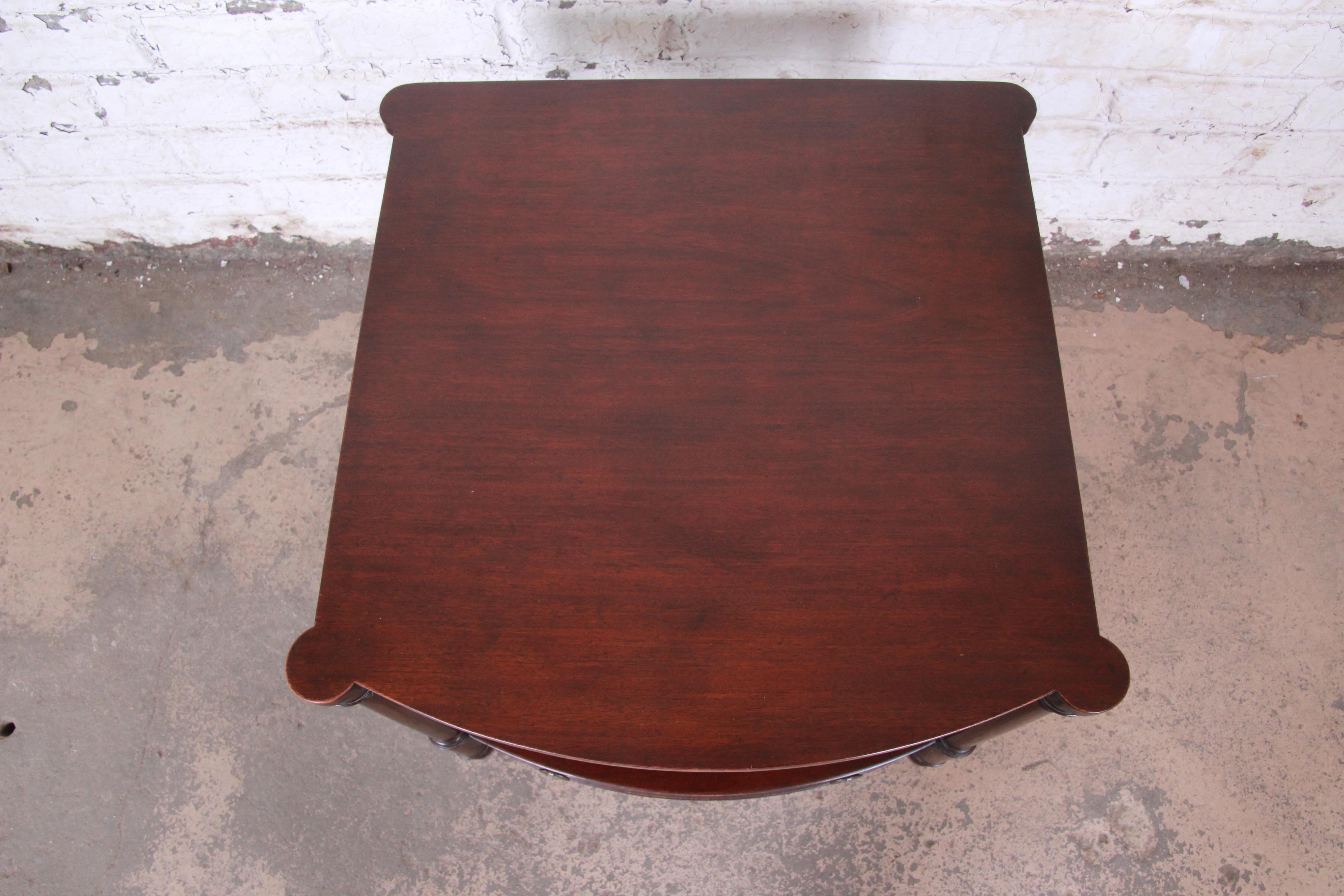 Baker Furniture Mahogany Occasional Table or Nightstand, circa 1950s In Good Condition In South Bend, IN