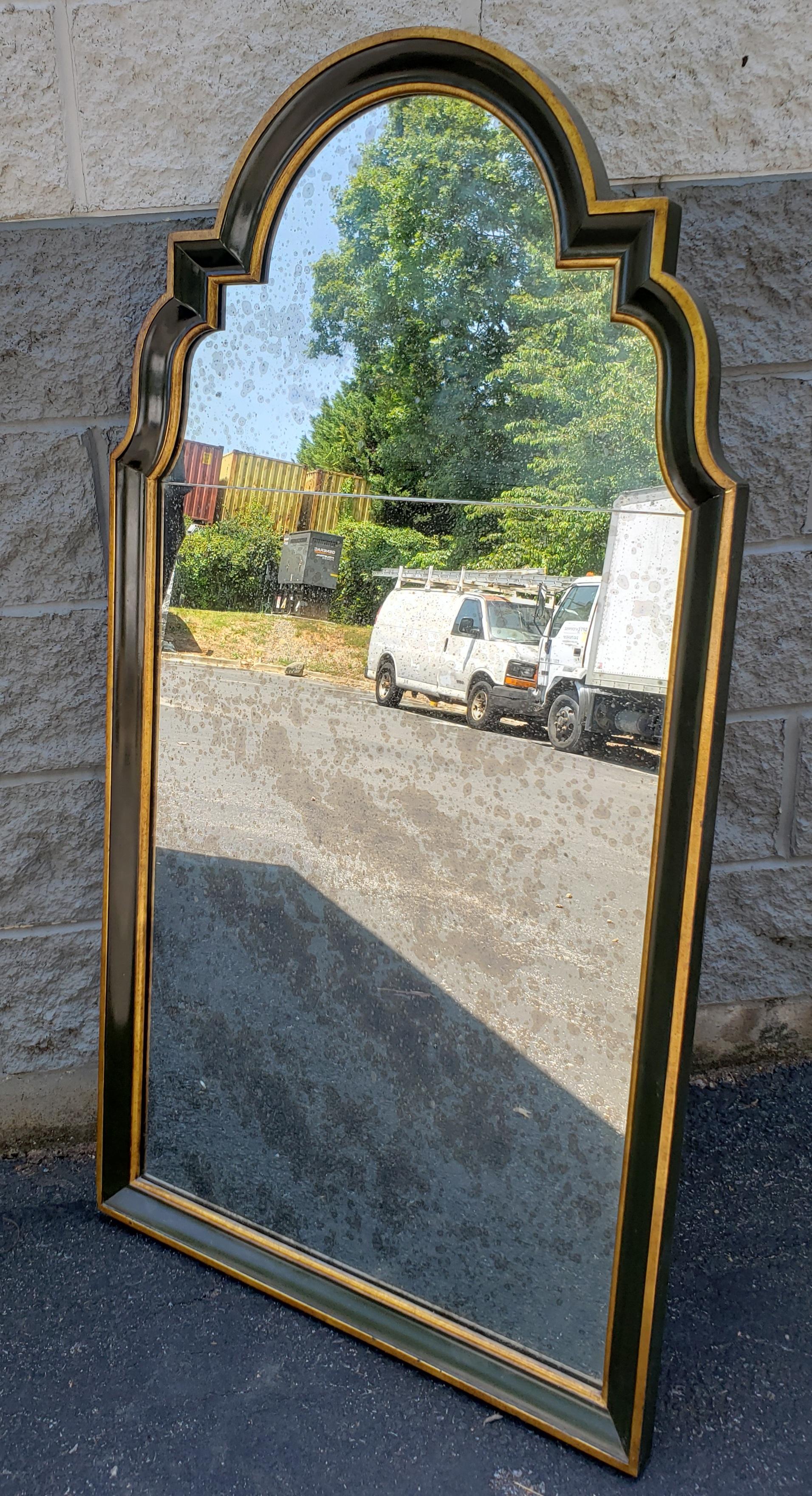 Other Baker Furniture Mahogany Partial Gilt and Green Baker Wall Mirror For Sale