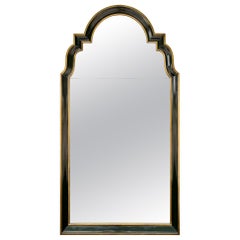 Miroir mural Baker Furniture en acajou partiellement doré et vert
