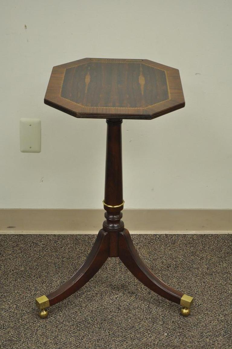 American Baker Furniture Mahogany Rosewood Inlaid Tilt-Top Book Stand Lectern Side Table