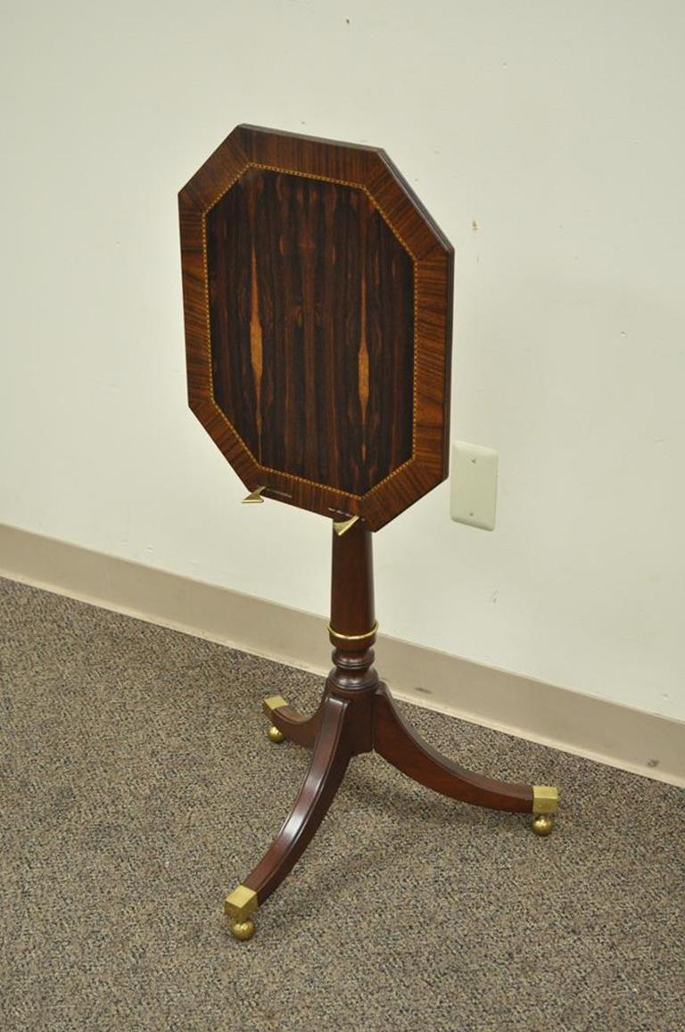 Baker Furniture Mahogany Rosewood Inlaid Tilt-Top Book Stand Lectern Side Table 1