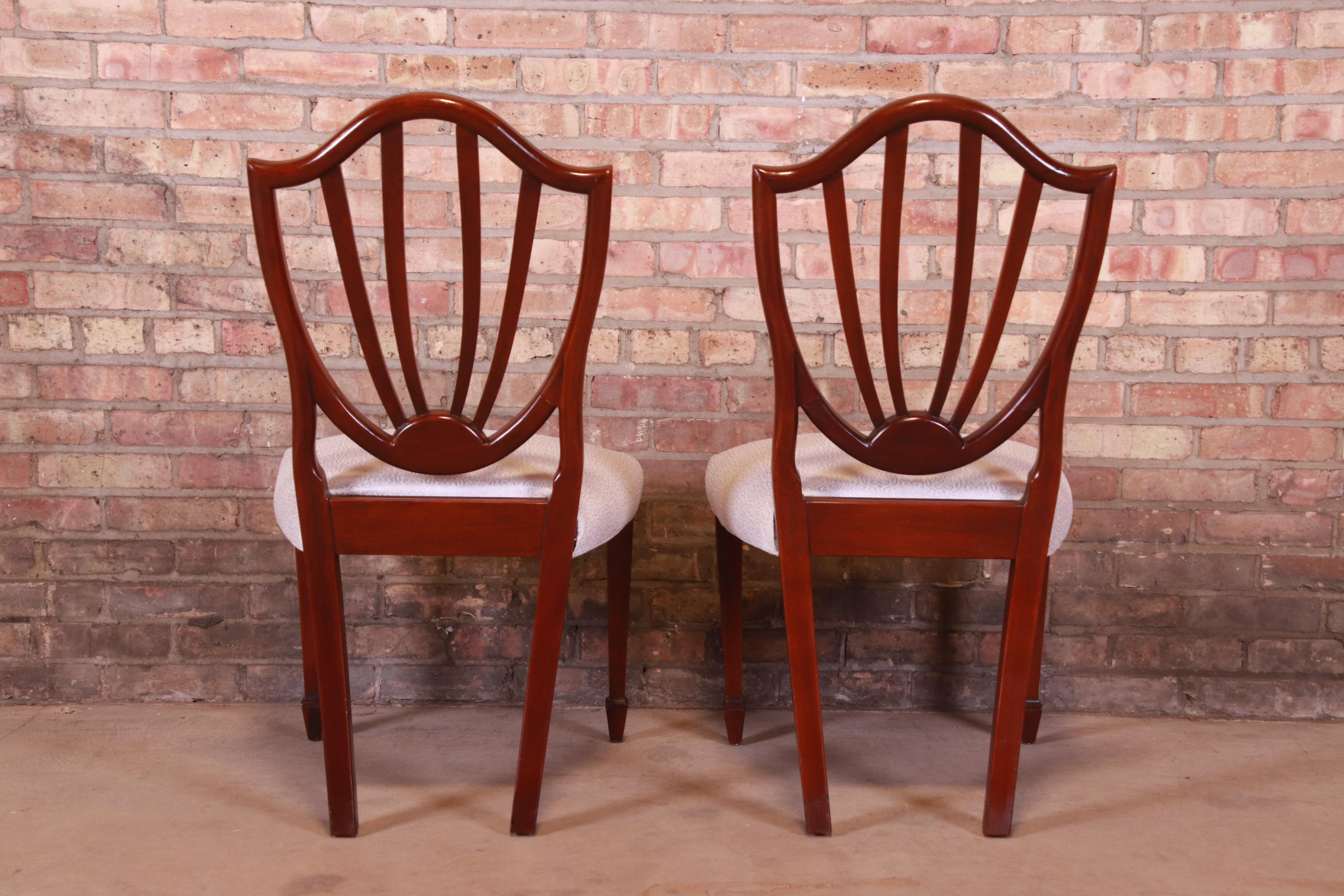 Baker Furniture Mahogany Shield Back Dining Chairs, Set of Four 2