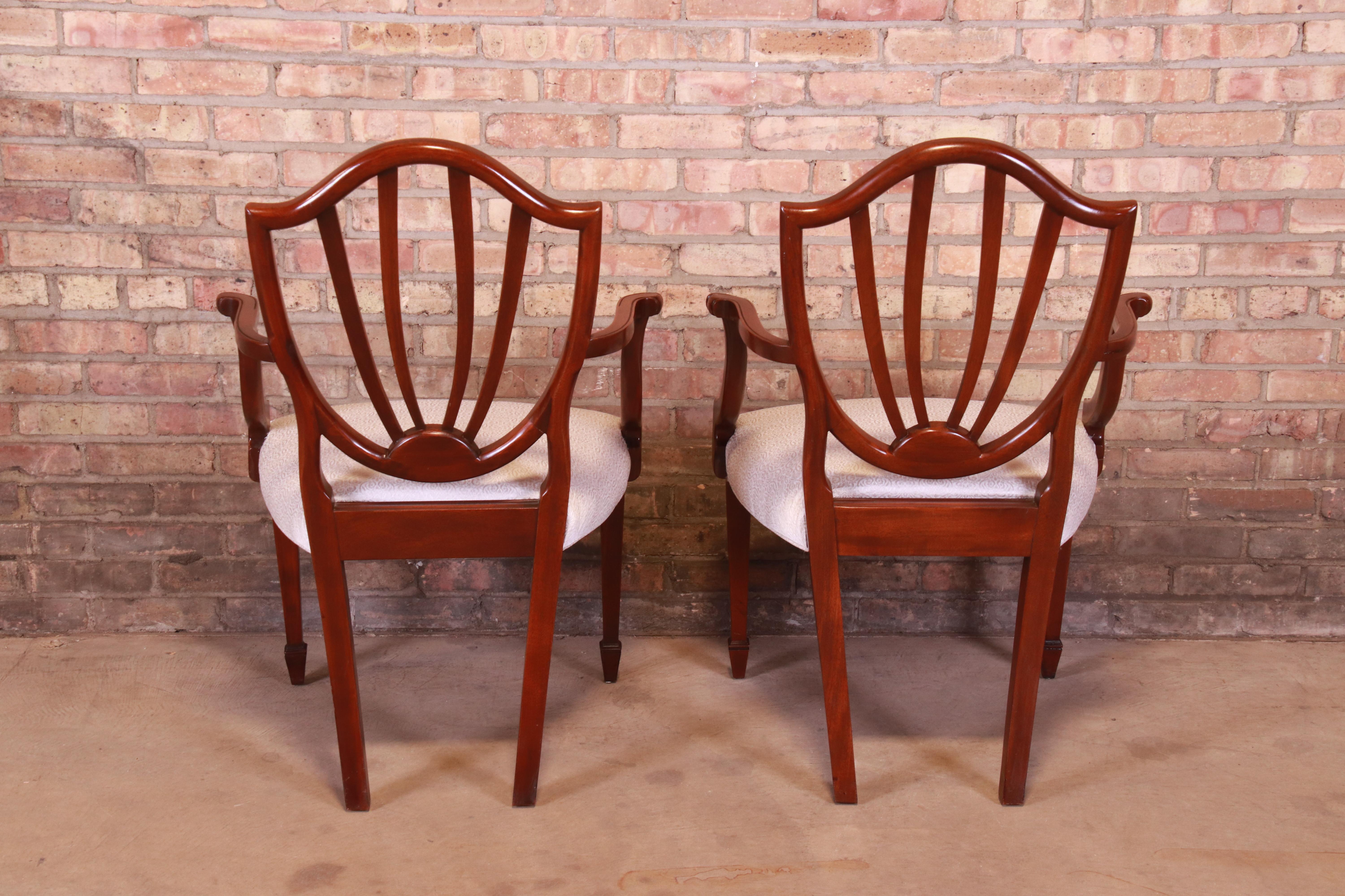20th Century Baker Furniture Mahogany Shield Back Dining Chairs, Set of Four