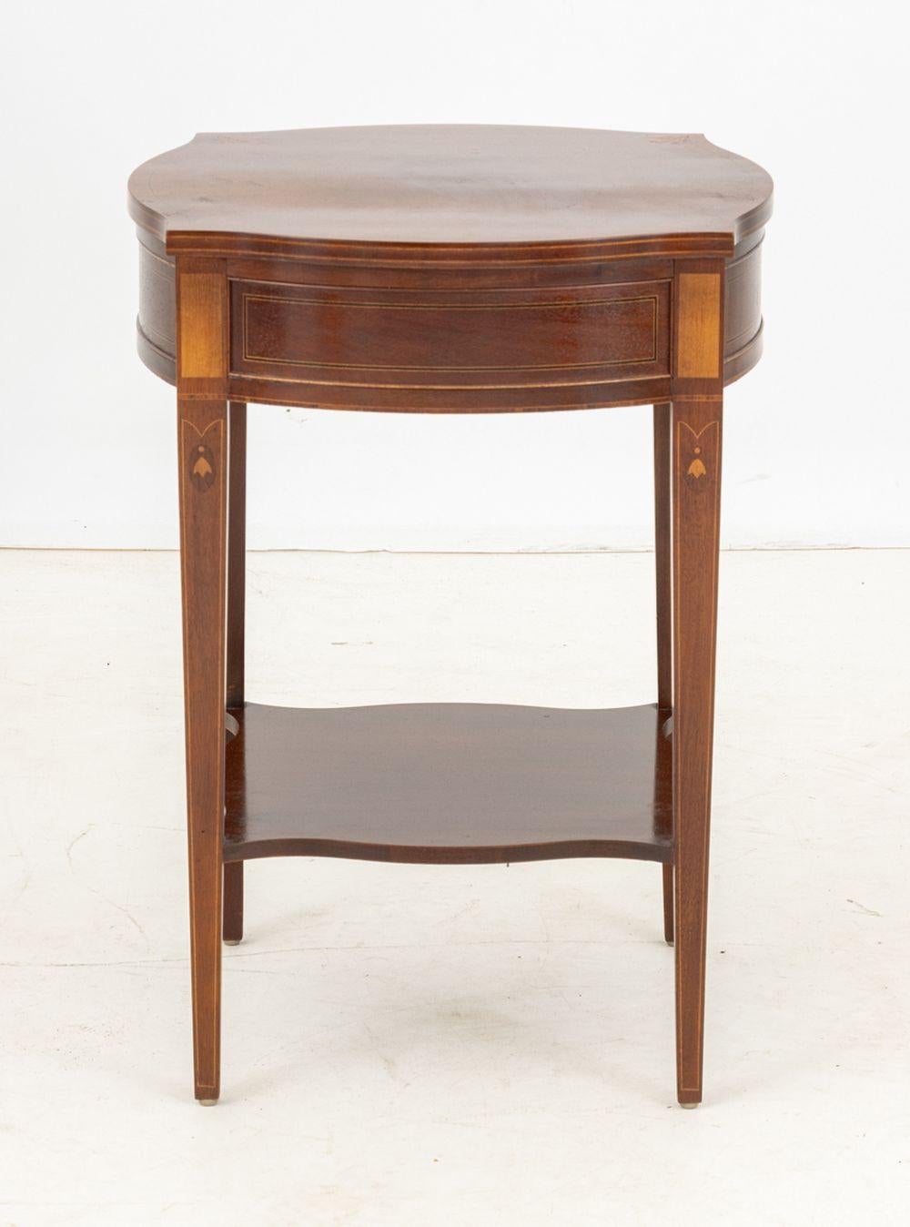 Brass Baker Furniture Mahogany Side Table For Sale
