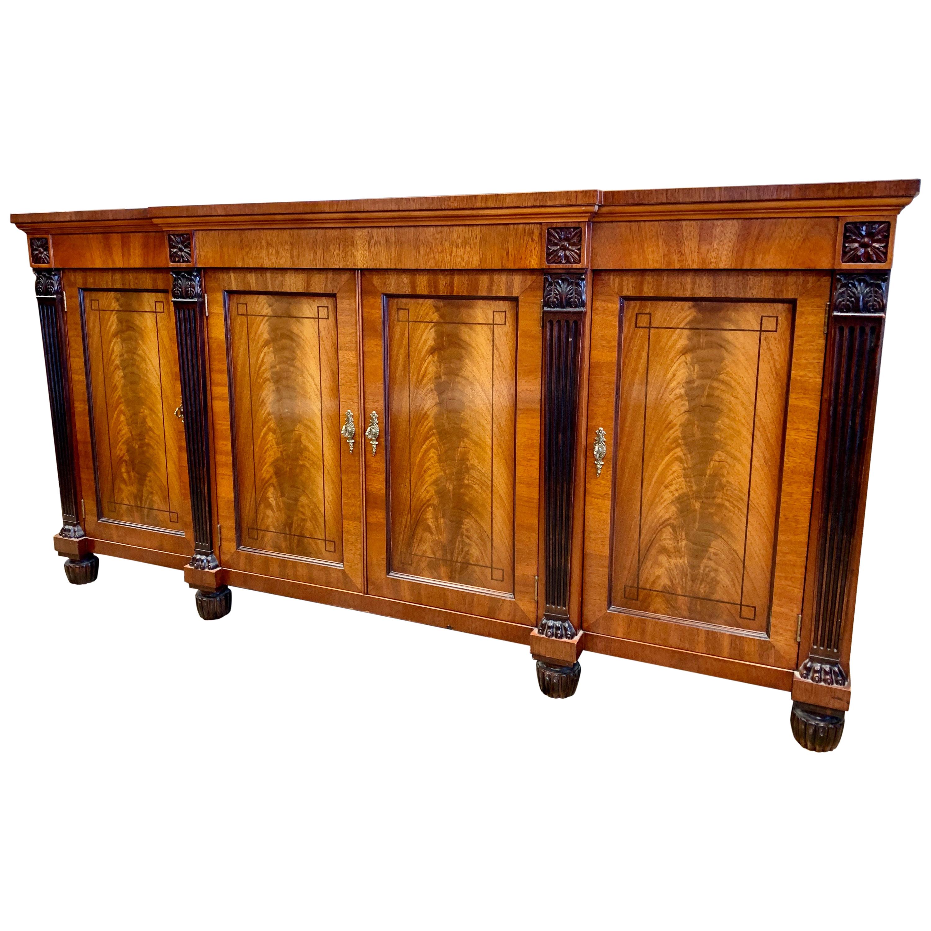 Baker Furniture Neoclassical Style Mahogany Sideboard Buffet Server Bar