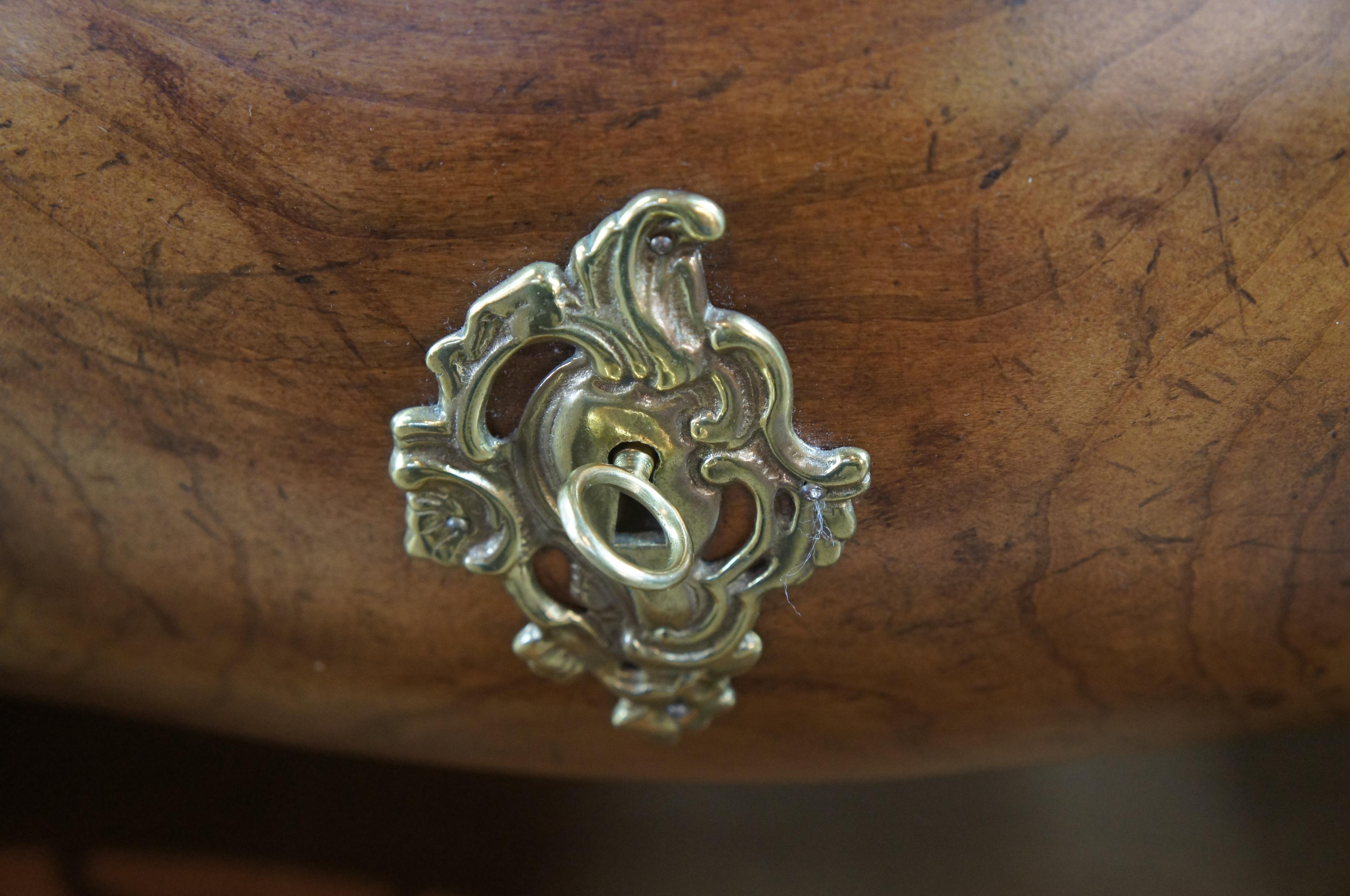 Baker Furniture McMillen Walnut Serpentine Louis XV Bombe Chest Commode Console 3