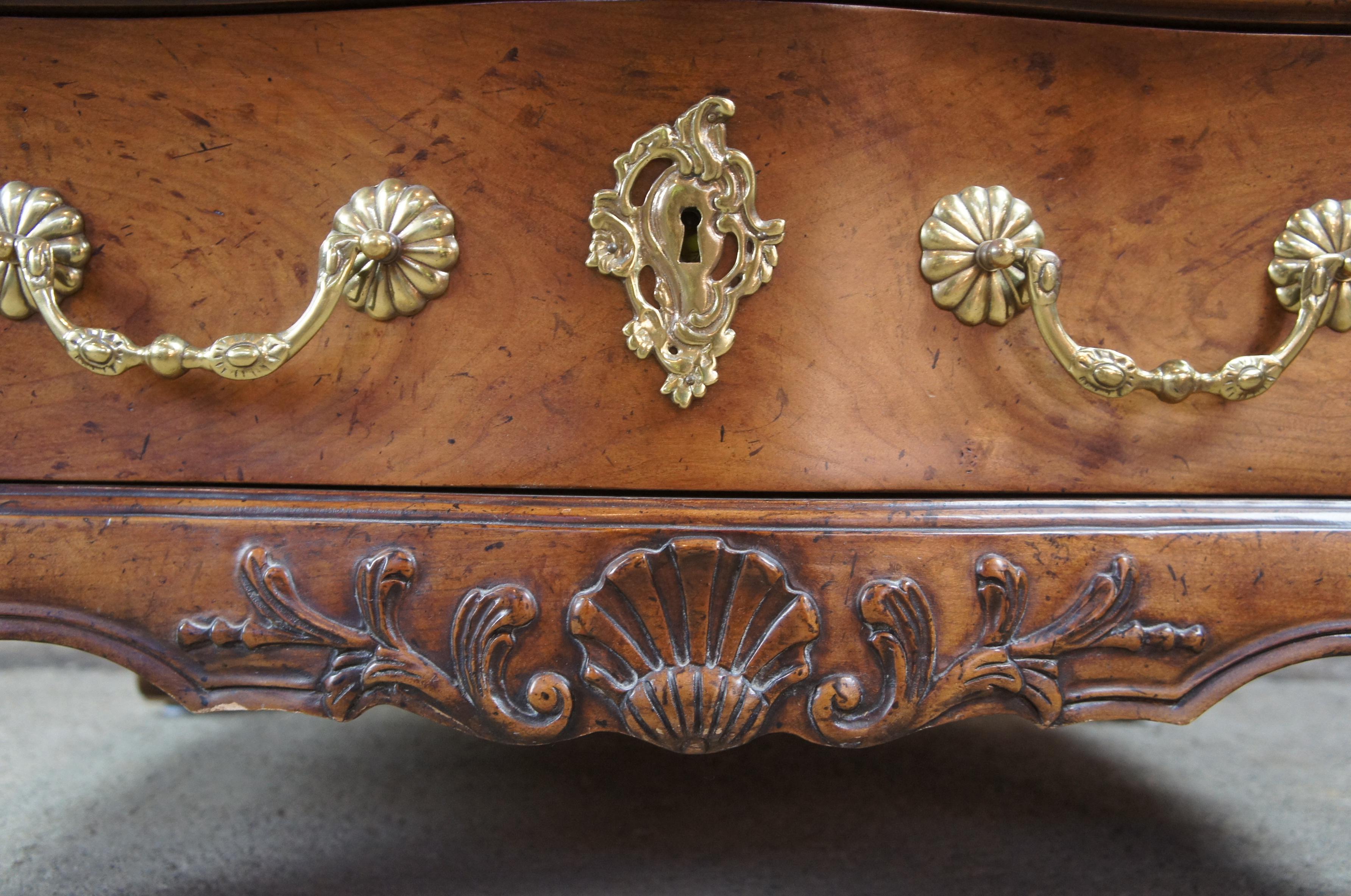 Baker Furniture McMillen Walnut Serpentine Louis XV Bombe Chest Commode Console 4