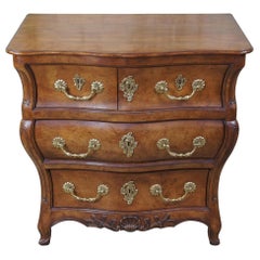 Baker Furniture McMillen Walnut Serpentine Louis XV Bombe Chest Commode Console