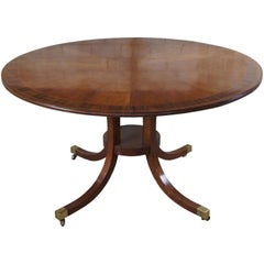 Baker Furniture McMillian Traditional Georgian Round Extendable Pedestal Table