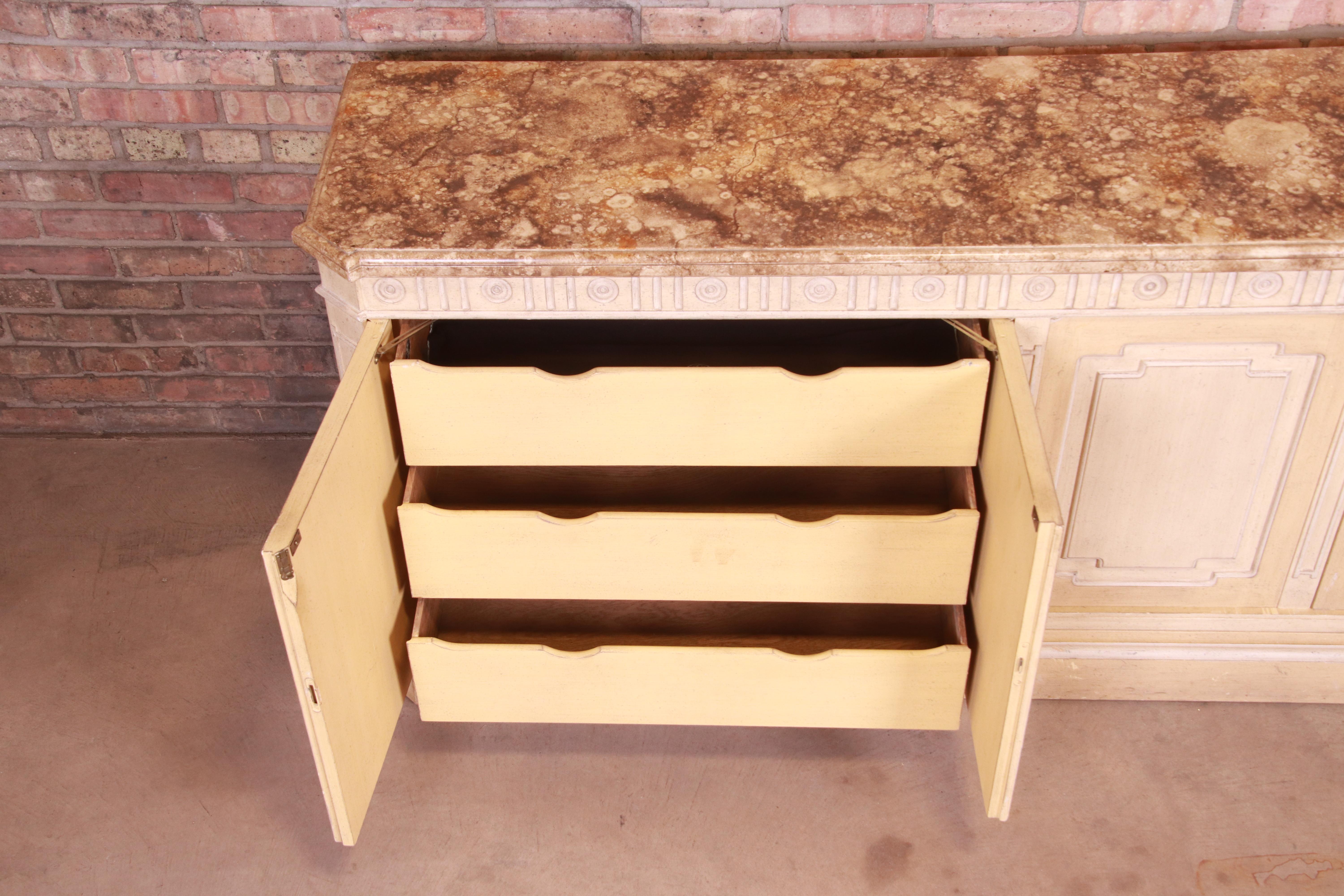 Baker Furniture Mediterranean Style Sideboard Credenza or Bar Cabinet 7