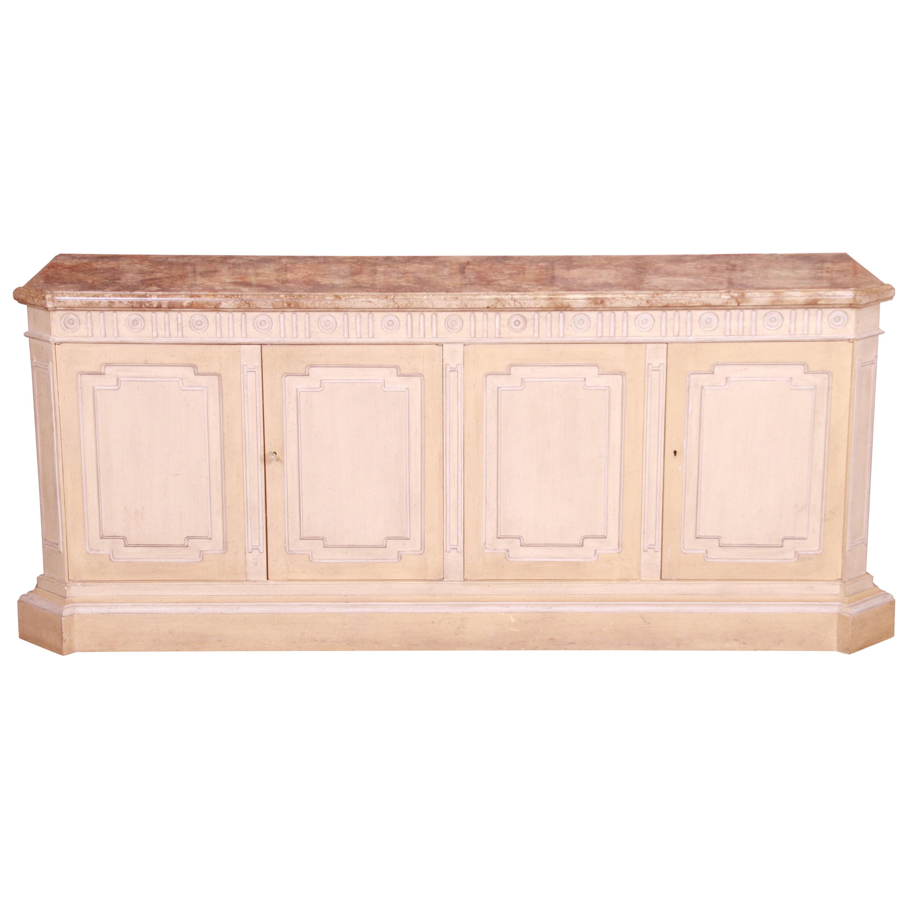 Baker Furniture Mediterranean Style Sideboard Credenza or Bar Cabinet