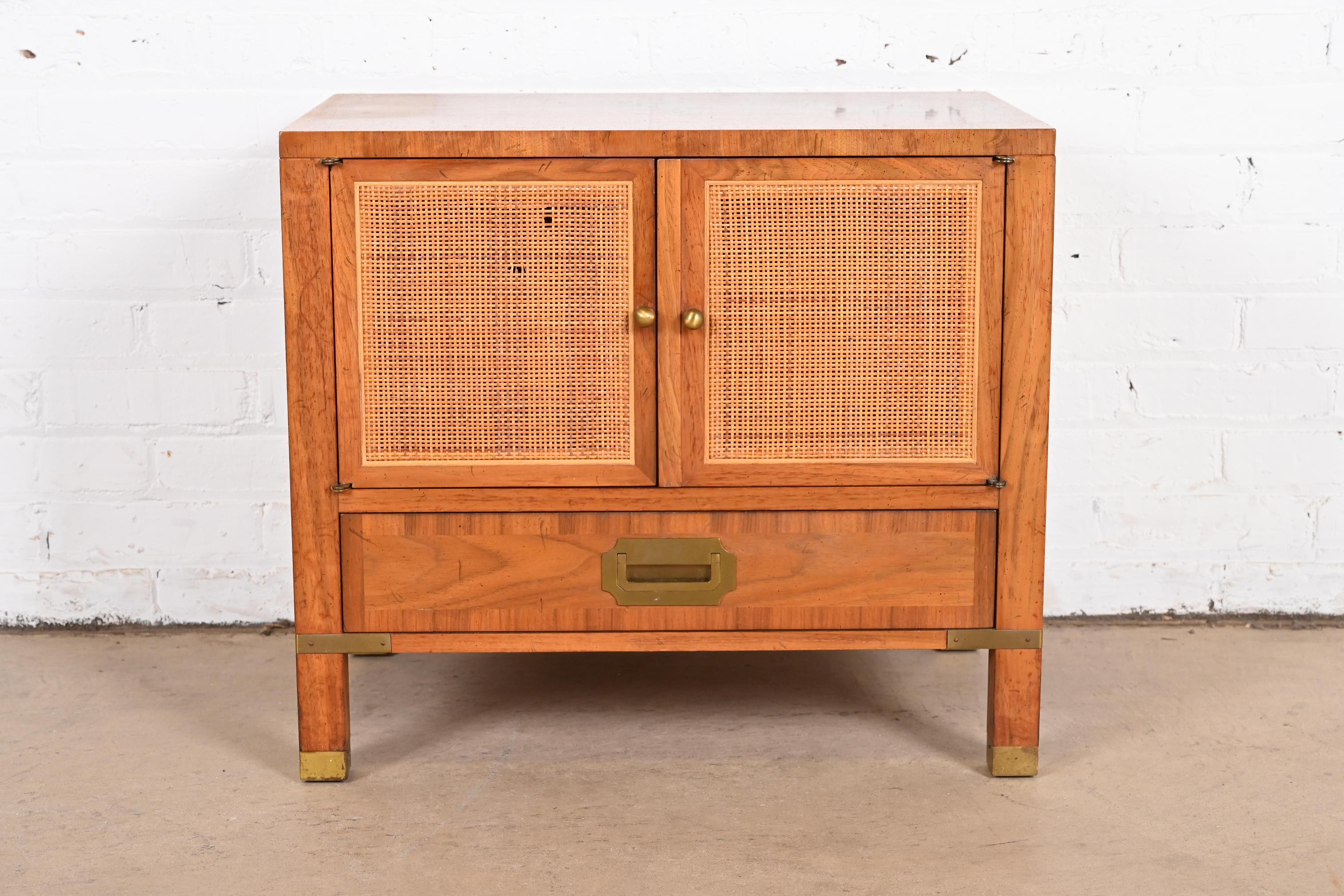 A gorgeous mid-century modern Campaign nightstand or side table

By Baker Furniture, 