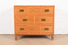 Baker Furniture Mid-Century Campaign Walnut Chest of Drawers, 1960s