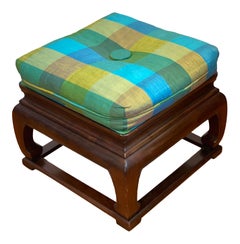 Baker Furniture Mid-Century Chinoiserie Ottoman Pouf