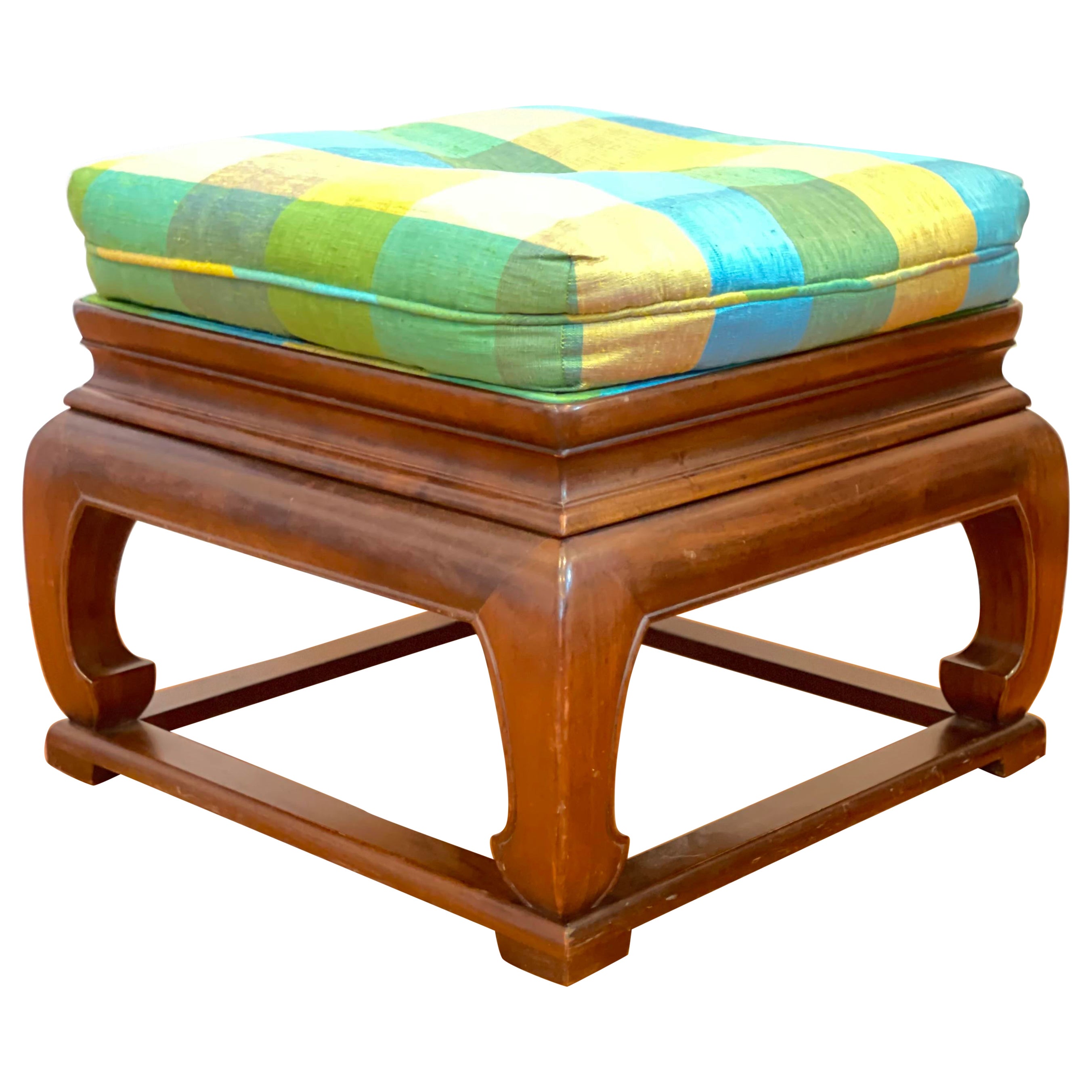 Puf Otomano Chinoiserie de Mitad de Siglo Baker Furniture