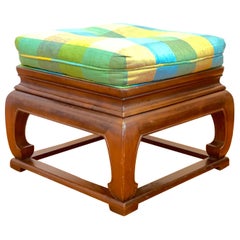 Puf Otomano Chinoiserie de Mitad de Siglo Baker Furniture