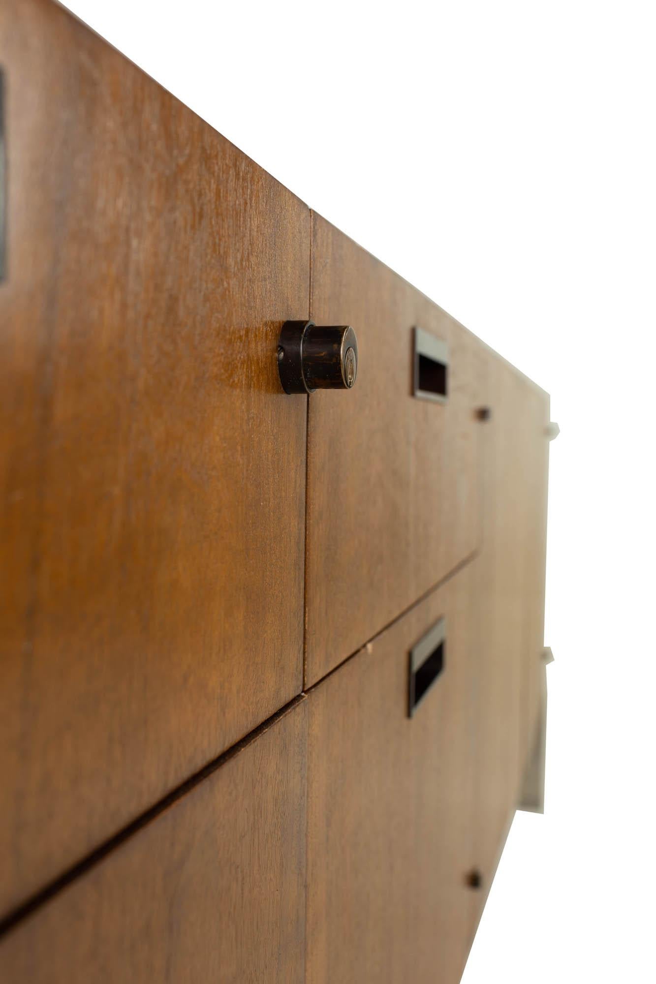 Late 20th Century Baker Furniture Mid Century Chrome and Walnut Office Credenza