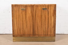 Baker Furniture Mid-Century Modern Campaign Rosewood Bar Cabinet, Circa 1960s