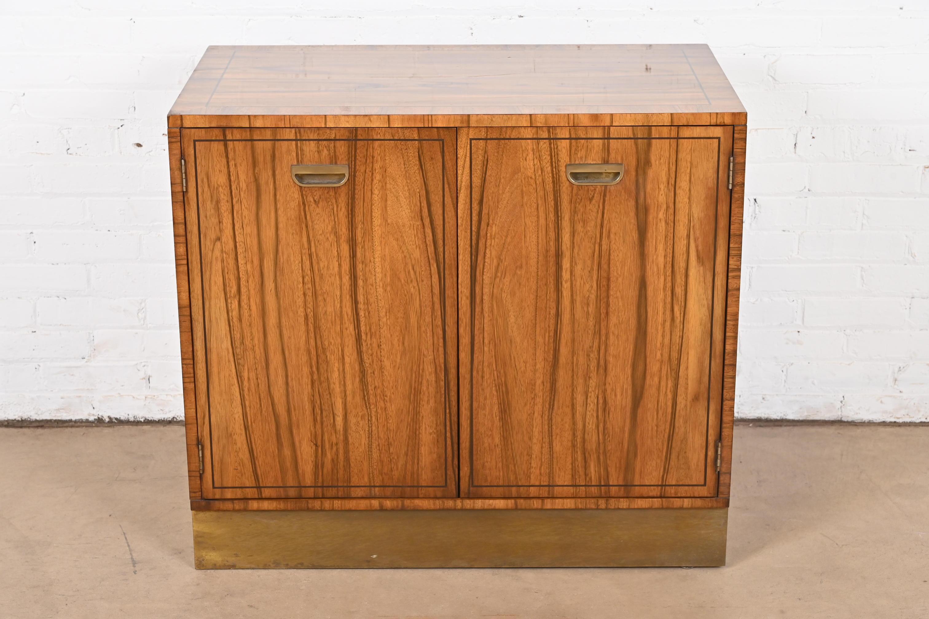 American Baker Furniture Mid-Century Modern Campaign Rosewood Bar Cabinet, Circa 1960s For Sale