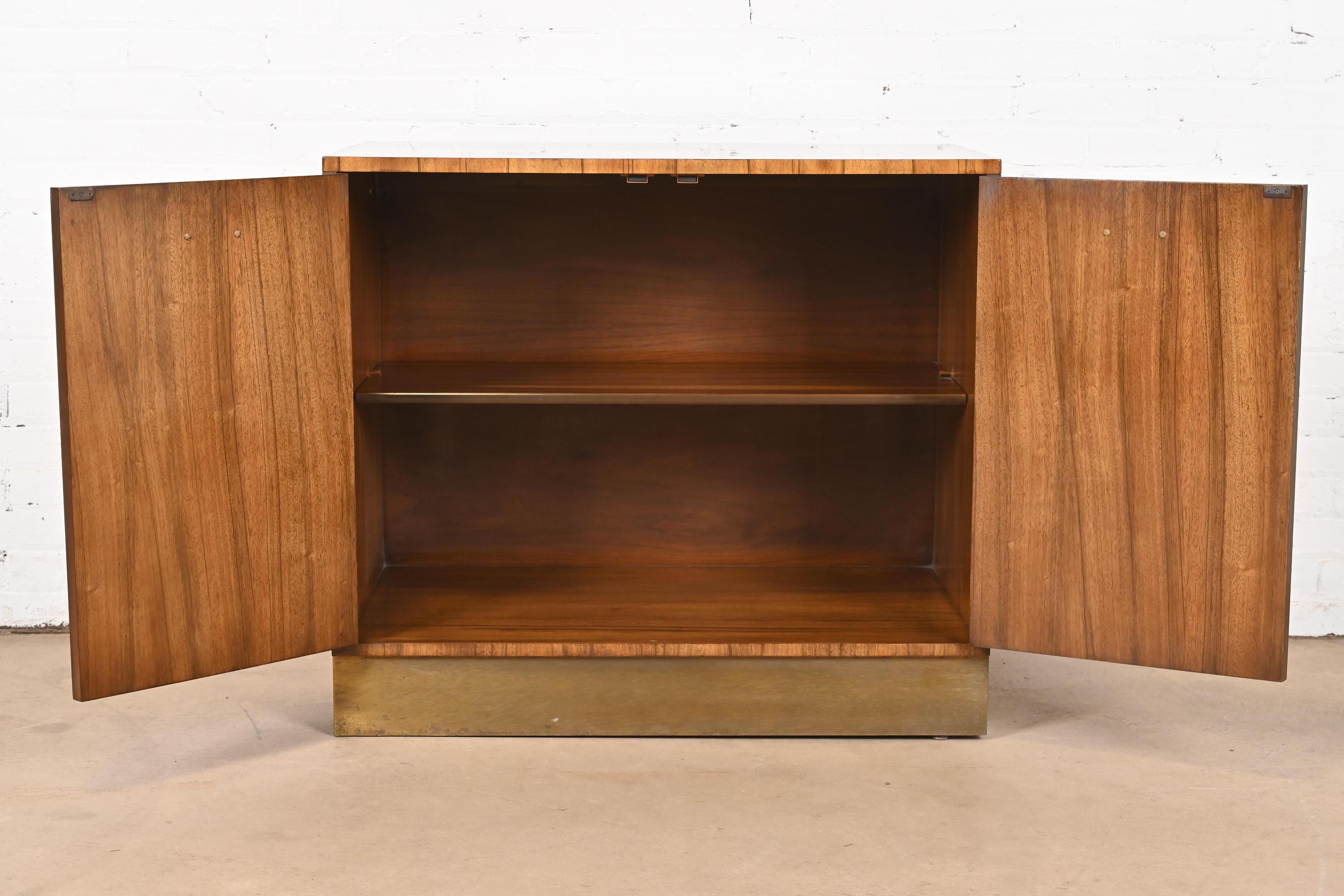 Baker Furniture Mid-Century Modern Campaign Rosewood Bar Cabinet, Circa 1960s For Sale 2
