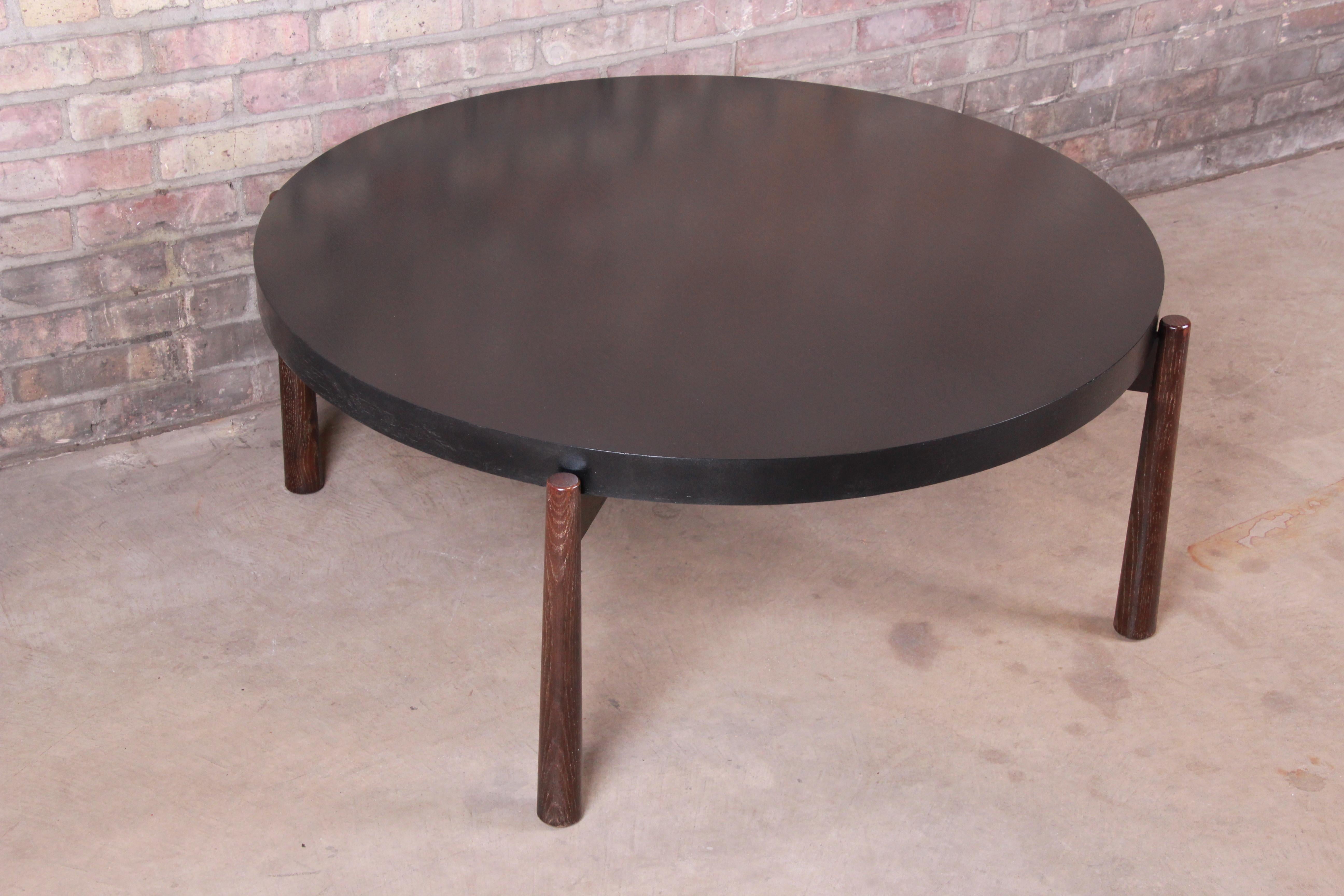Baker Furniture Mid-Century Modern Ebonized Coffee Table In Good Condition In South Bend, IN