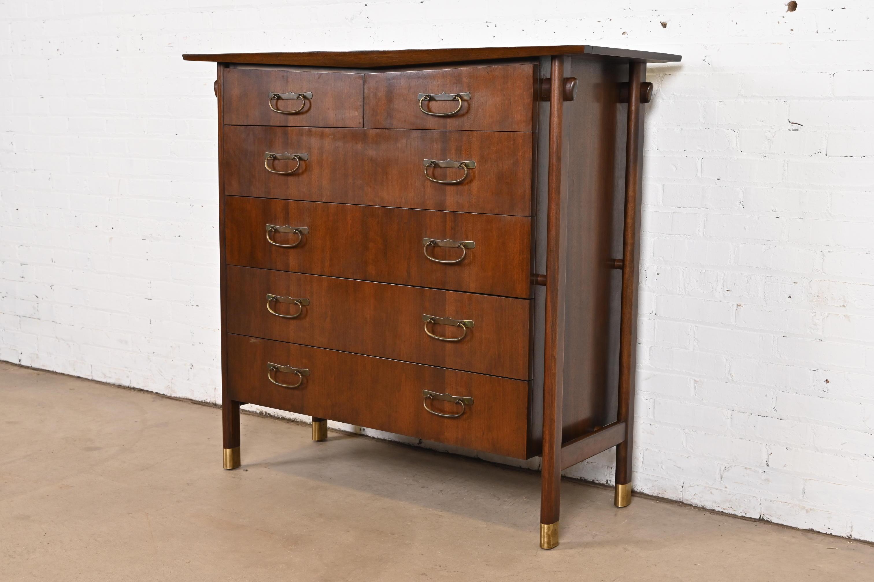 American Baker Furniture Mid-Century Modern Highboy Dresser in the Manner of Nakashima
