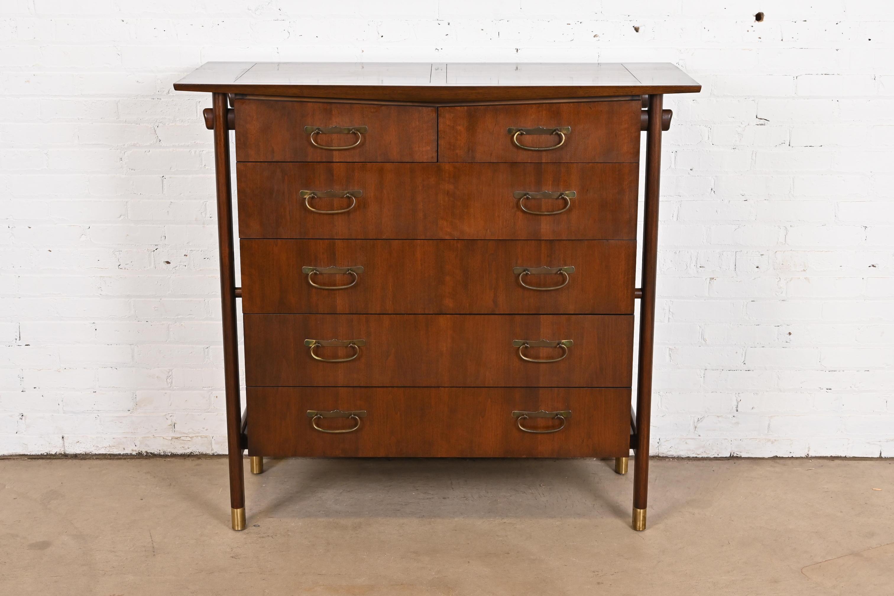Mid-20th Century Baker Furniture Mid-Century Modern Highboy Dresser in the Manner of Nakashima