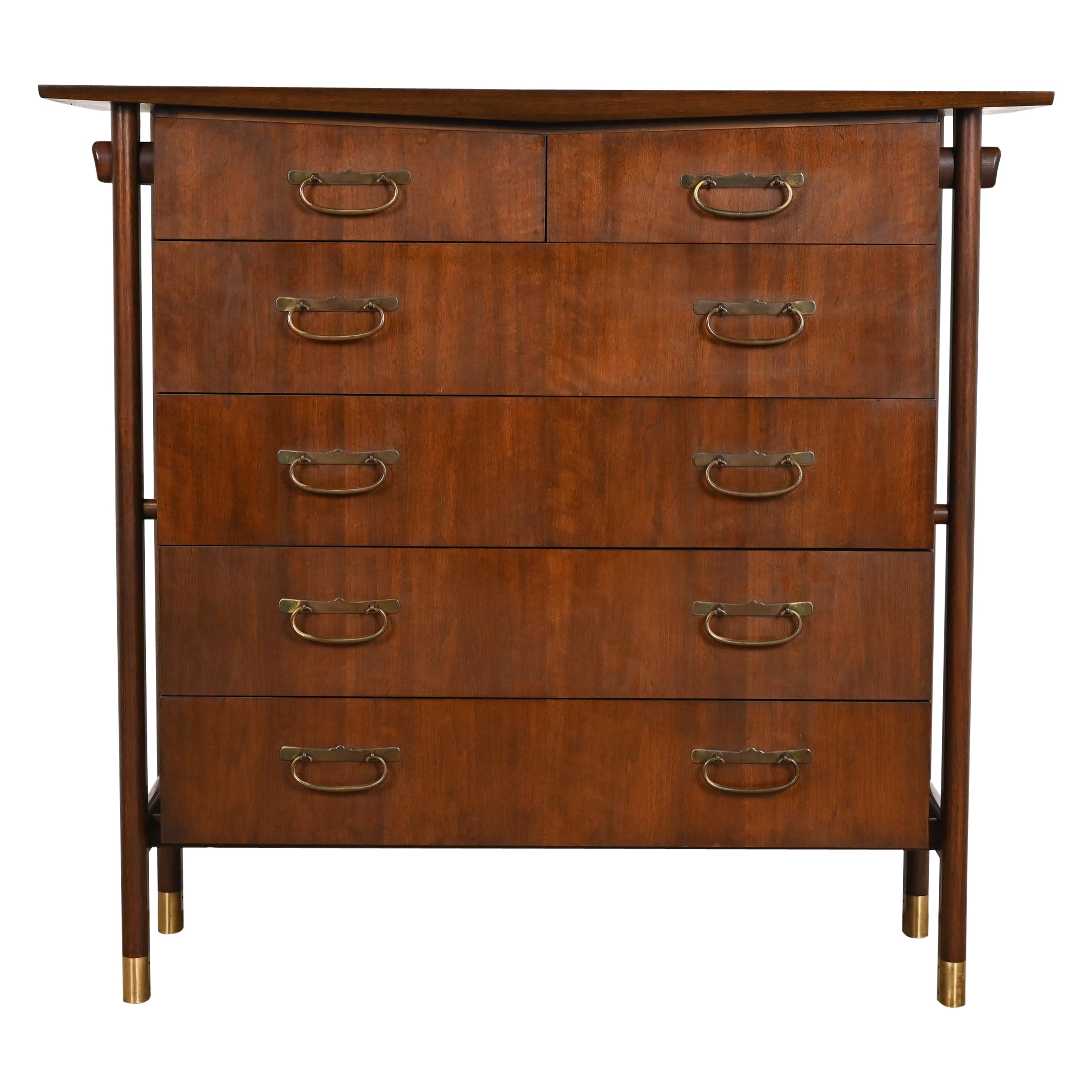 Baker Furniture Mid-Century Modern Highboy Dresser in the Manner of Nakashima