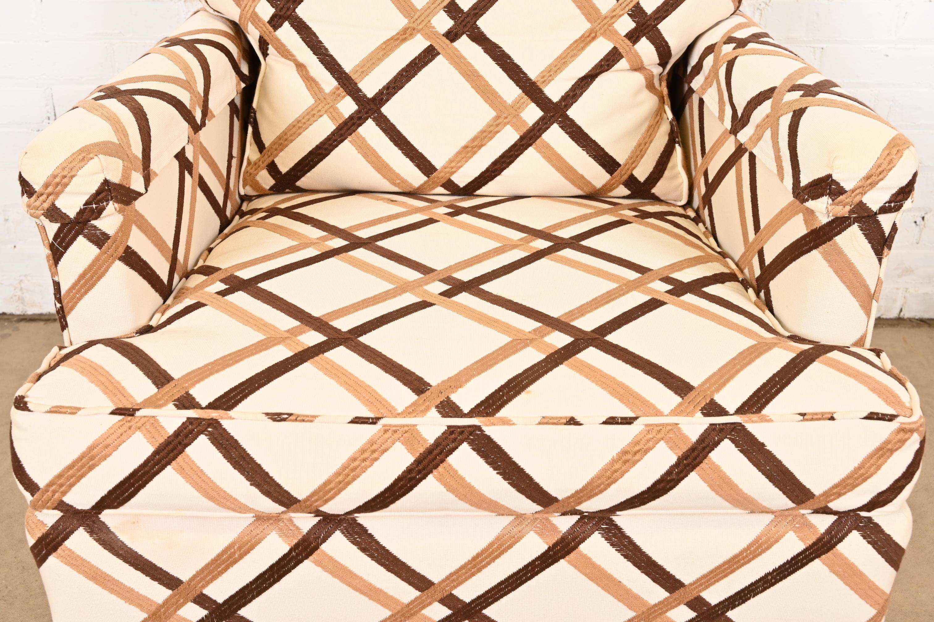 Baker Furniture Mid-Century Modern Upholstered Lounge Chairs, Pair 3