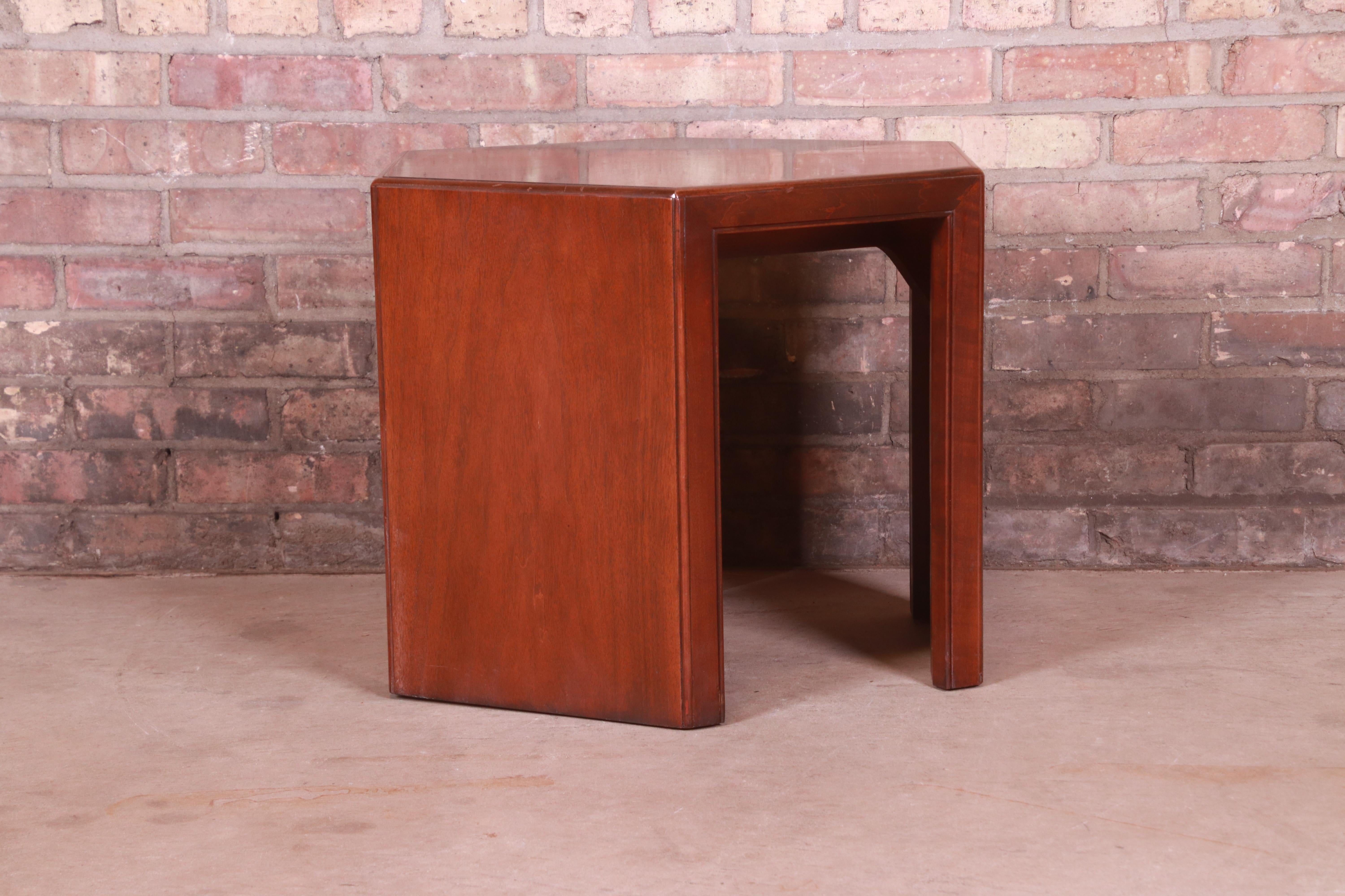 Baker Furniture Mid-Century Modern Walnut Hexagonal Side Table 5