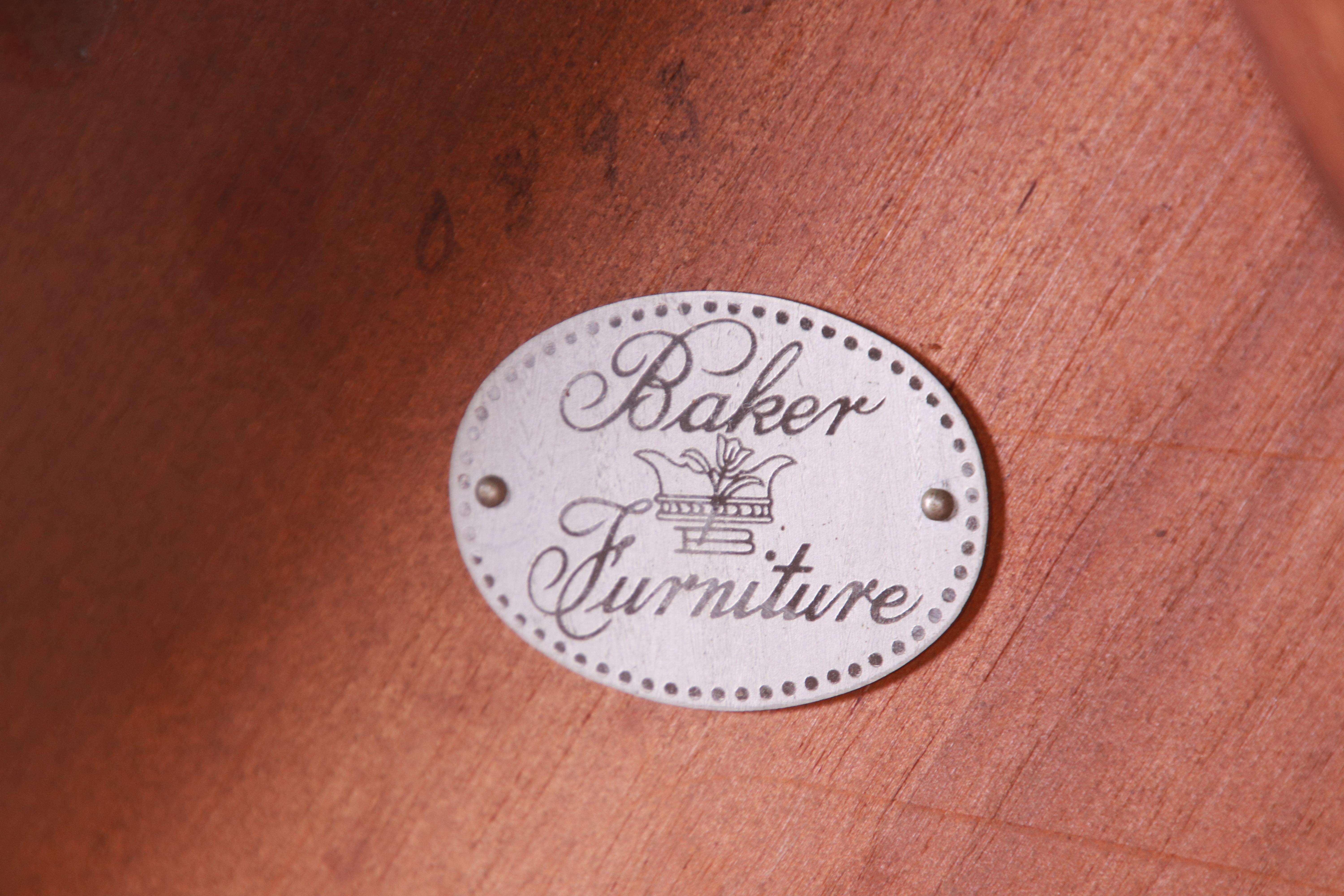 Baker Furniture Mid-Century Modern Walnut Hexagonal Side Table 6