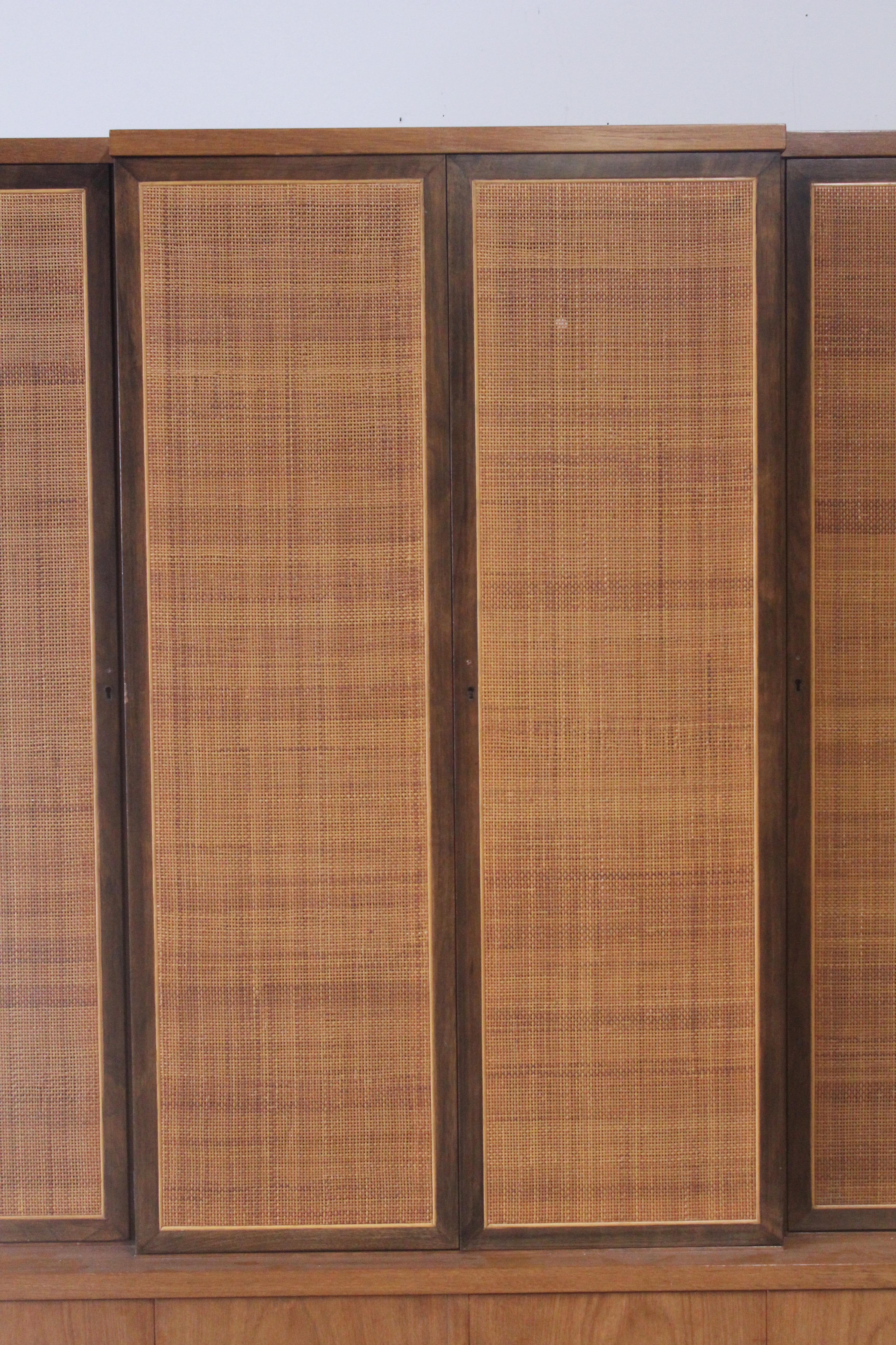 Mid-20th Century Baker Furniture Michael Taylor Woven-Front Wall Unit