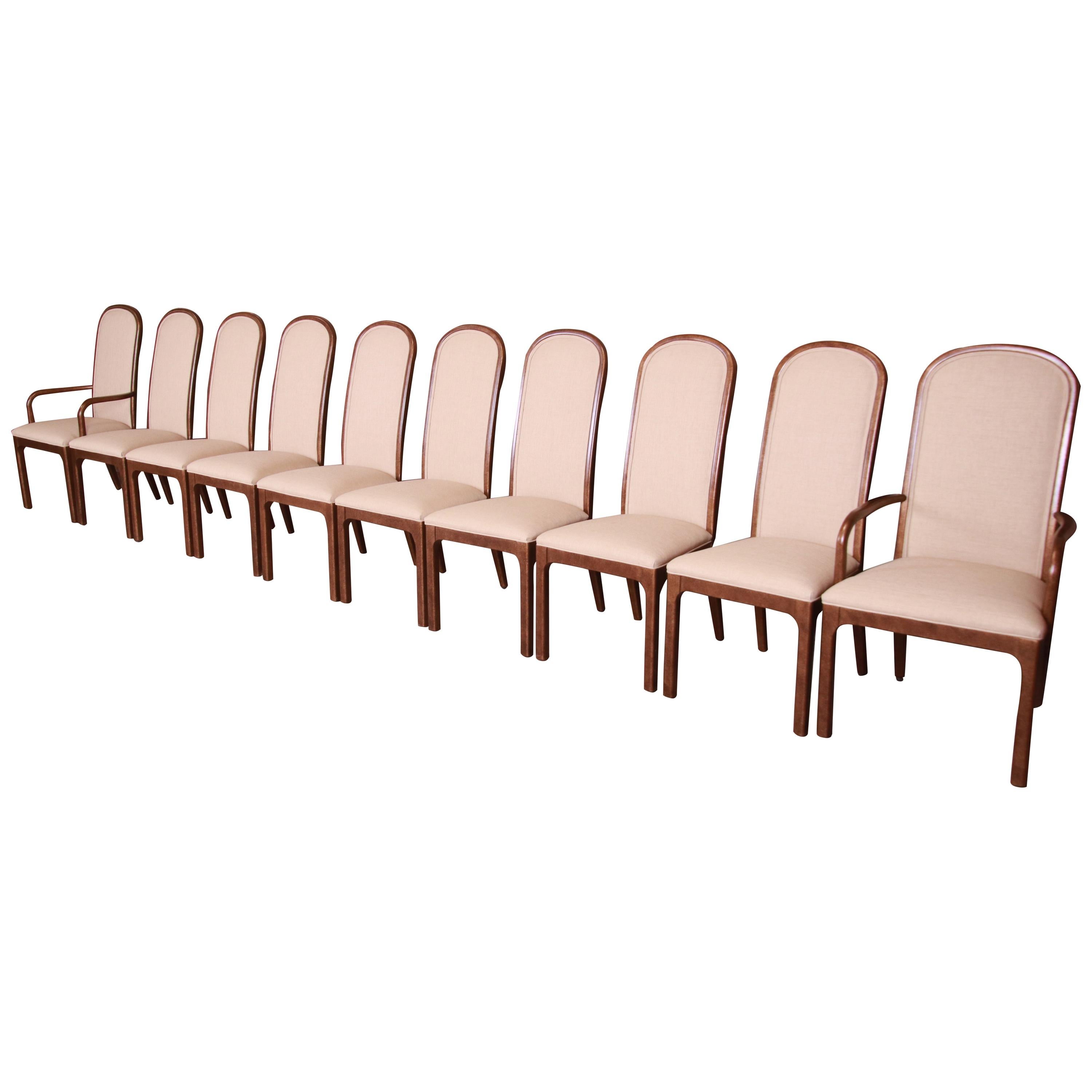 Set of Ten Baker Furniture Mahogany Dining Room Chairs at 1stDibs