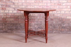 Baker Furniture Milling Road American Colonial Carved Mahogany Tea Table